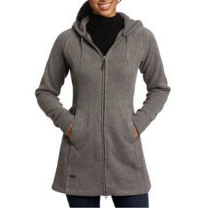 Outdoor Research Salida Long Hoody  Gray Full Zip Hooded Fleece Jacket Large